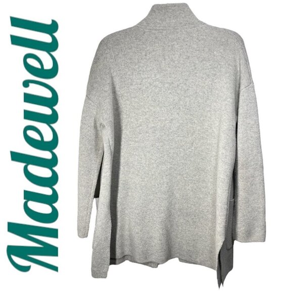 MADEWELL Hester Merino Wool Open Cardigan Sweater Coat Light Gray, Size Small - Picture 4 of 8